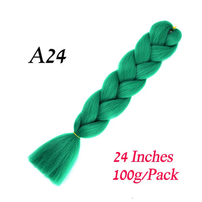 Synthetic Braiding Hair Pre Stretched Jumbo Braid Hair Extensions 24 inch  Kanekalon Hair For African Braids 100g