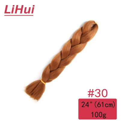 24 Inches Synthetic Braiding Hair Jumbo Braid Ombre Jumbo Hair Extension For Women DIY Hair Braids Purple Pink Yellow Gray