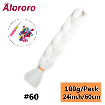 24 Inch Jumbo Braids for Hair Extensions Purple Synthetic Braiding Hair Accessories 100G/Pack Women DIY Hair for Crochet Braid