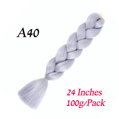 Synthetic Braiding Hair Pre Stretched Jumbo Braid Hair Extensions 24 inch  Kanekalon Hair For African Braids 100g