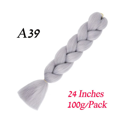 Synthetic Braiding Hair Pre Stretched Jumbo Braid Hair Extensions 24 inch  Kanekalon Hair For African Braids 100g
