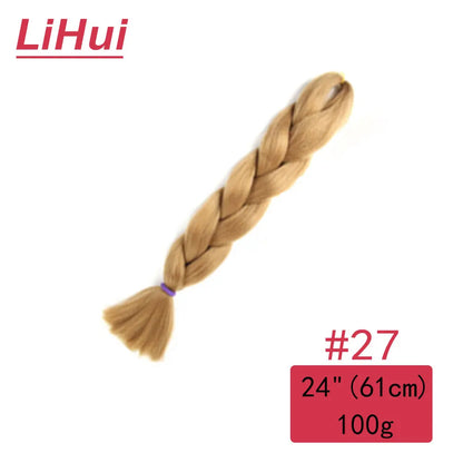 24 Inches Synthetic Braiding Hair Jumbo Braid Ombre Jumbo Hair Extension For Women DIY Hair Braids Purple Pink Yellow Gray