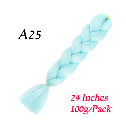Synthetic Braiding Hair Pre Stretched Jumbo Braid Hair Extensions 24 inch  Kanekalon Hair For African Braids 100g