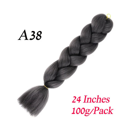 Synthetic Braiding Hair Pre Stretched Jumbo Braid Hair Extensions 24 inch  Kanekalon Hair For African Braids 100g
