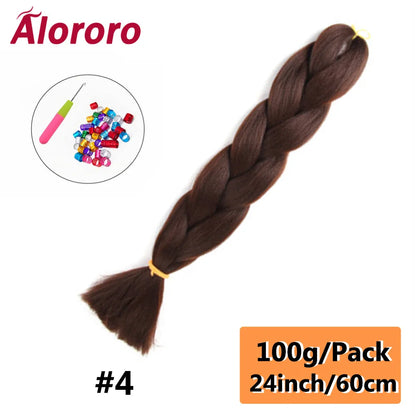24 Inch Jumbo Braids for Hair Extensions Purple Synthetic Braiding Hair Accessories 100G/Pack Women DIY Hair for Crochet Braid