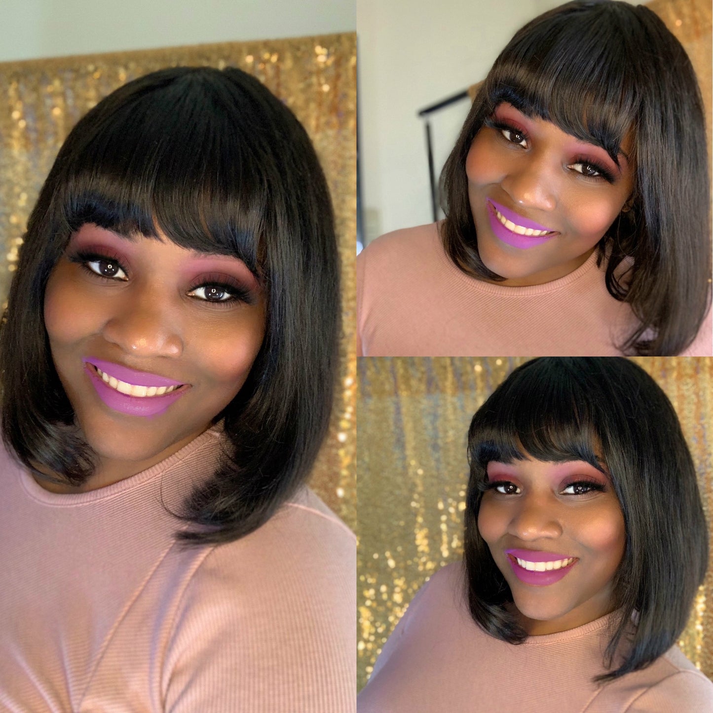 Courageous Bob Wig With Bang 100% Virgin Human Hair