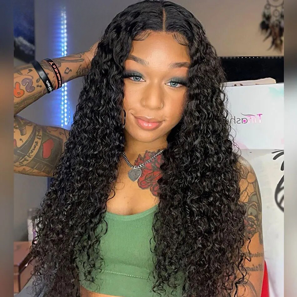 Go Glueless Deep Wave Closure Wig 4x4 6x5 HD Lace Closure Wig Curly Human Hair Wigs Wear Go 200 Density HD Lace Frontal Wig