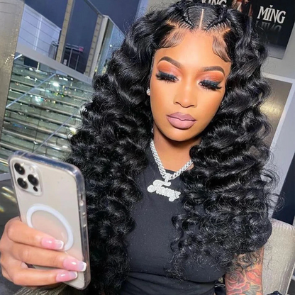 Half Color Orange Red Curly 5x5 Transparent Lace Wig 13x4 Lace Front Wig Remy Human Hair 13x6 Lace Front Wig Pre-Plucked