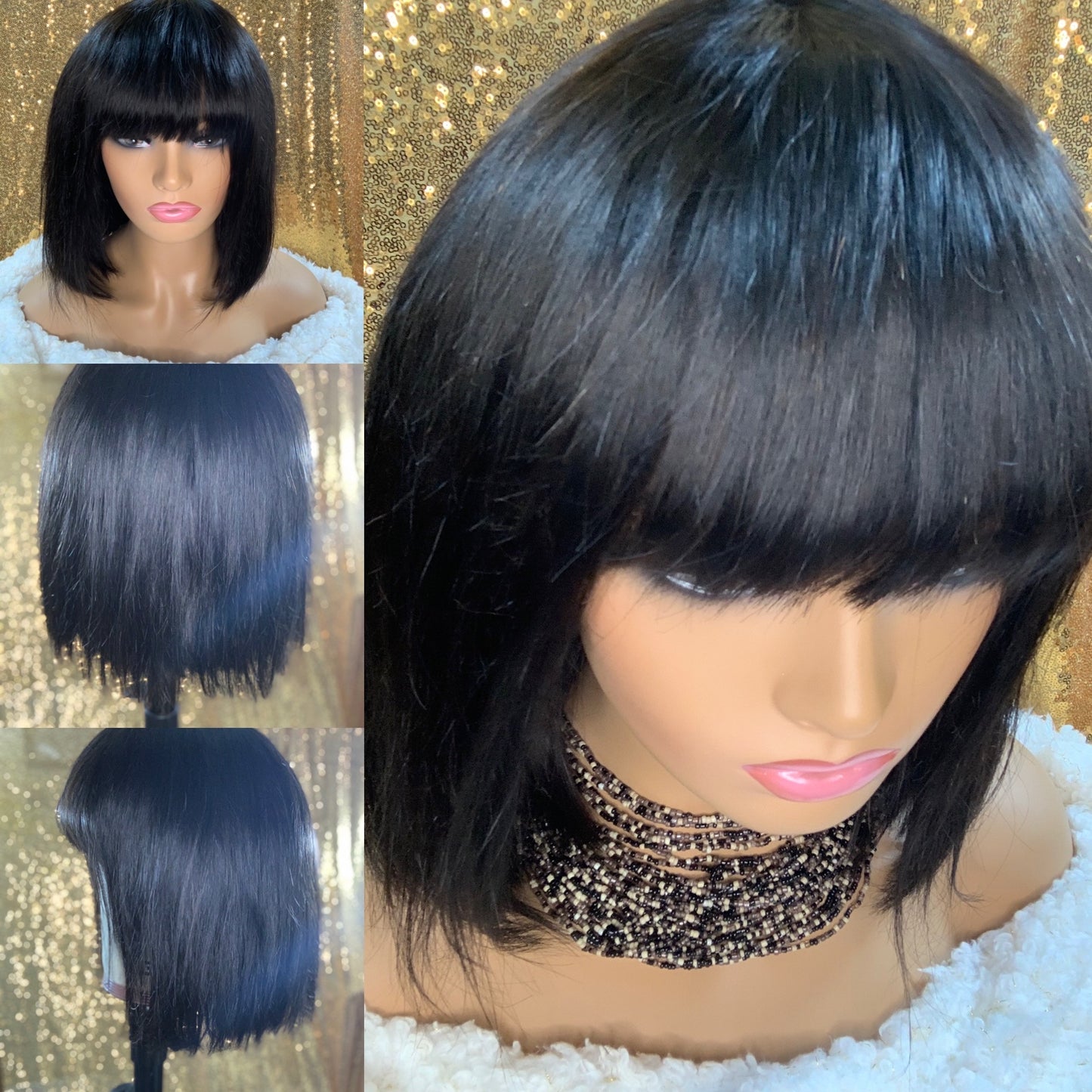 Courageous Bob Wig With Bang 100% Virgin Human Hair