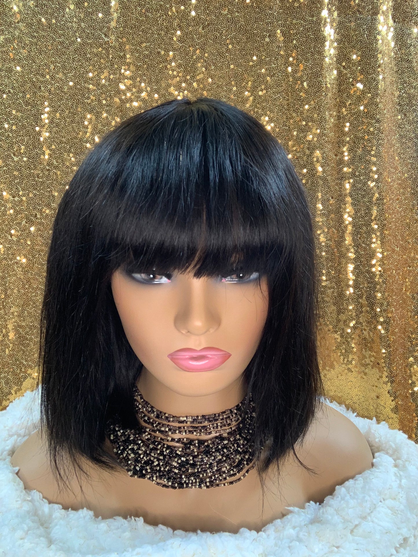 Courageous Bob Wig With Bang 100% Virgin Human Hair