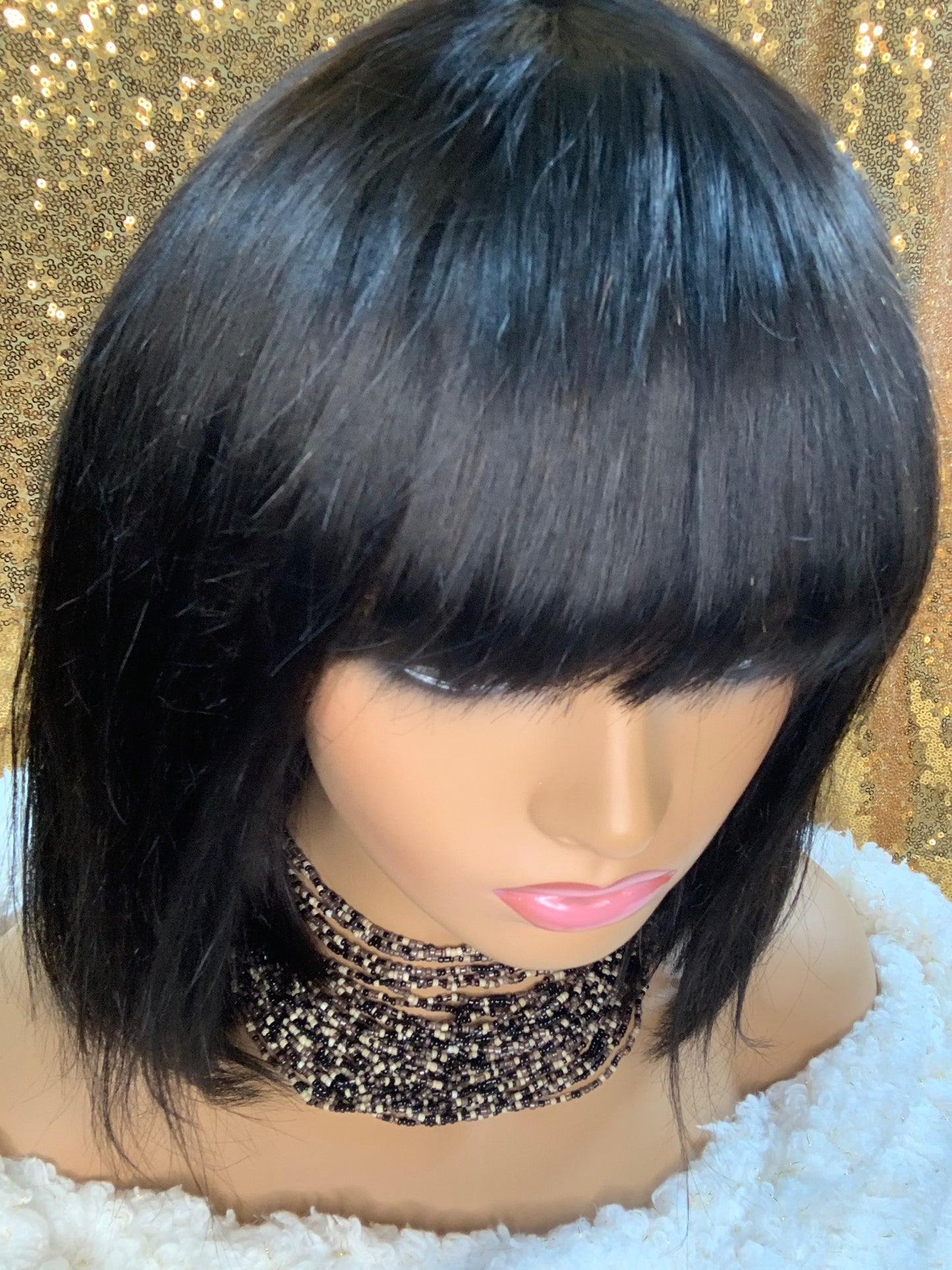 Courageous Bob Wig With Bang 100% Virgin Human Hair