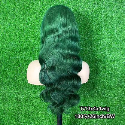 Green 13x6 HD Transparent Lace Front Wig Body Wave Wigs 613 Colored 13x4 Lace Front Blonde Human Hair Wigs