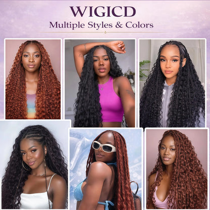 Nabi Boho Braids Human Hair 50g/bundle Deep Wave Hair Bulk Brazilian Human Braiding Hair 6 Bundle full Head