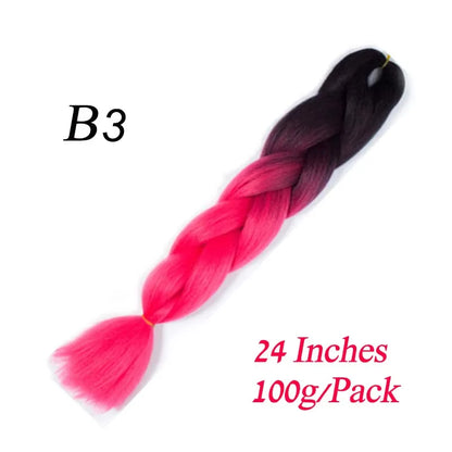 Synthetic Braiding Hair Pre Stretched Jumbo Braid Hair Extensions 24 inch  Kanekalon Hair For African Braids 100g