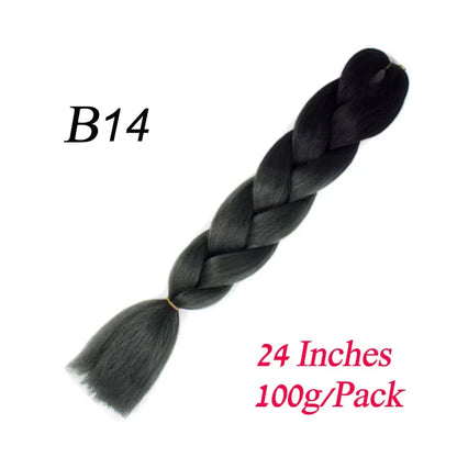 Synthetic Braiding Hair Pre Stretched Jumbo Braid Hair Extensions 24 inch  Kanekalon Hair For African Braids 100g