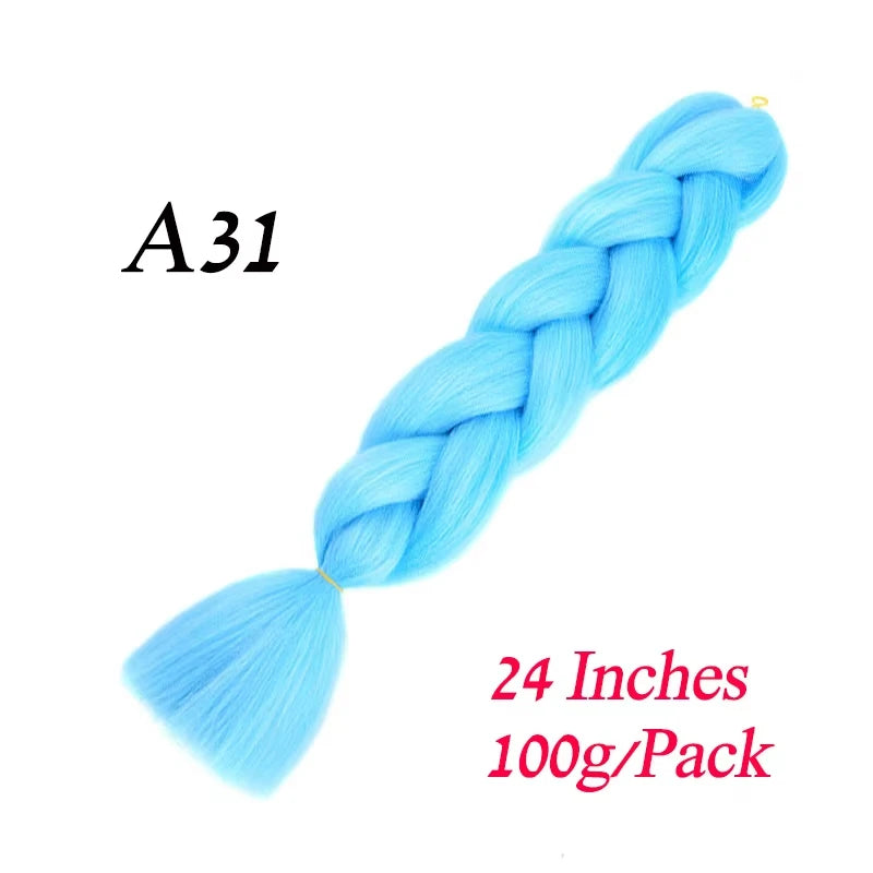 Synthetic Braiding Hair Pre Stretched Jumbo Braid Hair Extensions 24 inch  Kanekalon Hair For African Braids 100g