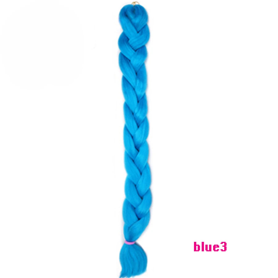 Braiding Hair One Piece Synthetic 82 Inch Heat Fiber Braid 165g/Piece Black Pure Color Jumbo Braid Hair Extensions