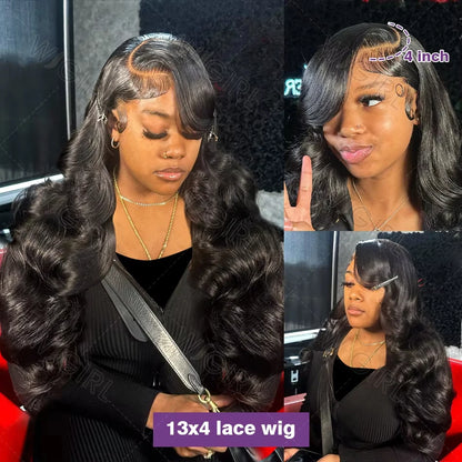 13x6 Body wave HD Transparent lace front human hair wig 40 inch Pre Preplucked 5x5 200 Density glueless brazilian wigs for women