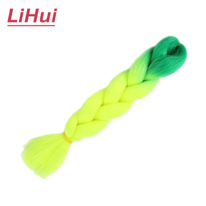 24 Inches Synthetic Braiding Hair Jumbo Braid Ombre Jumbo Hair Extension For Women DIY Hair Braids Purple Pink Yellow Gray
