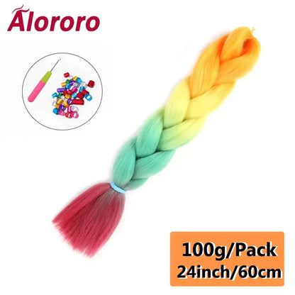 24 Inch Jumbo Braids for Hair Extensions Purple Synthetic Braiding Hair Accessories 100G/Pack Women DIY Hair for Crochet Braid