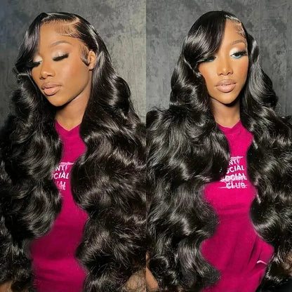 200 Density Body Wave 360 HD Transparent Lace Front Human Hair Wig 13x4 13x6 Lace Frontal Wigs Pre Plucked