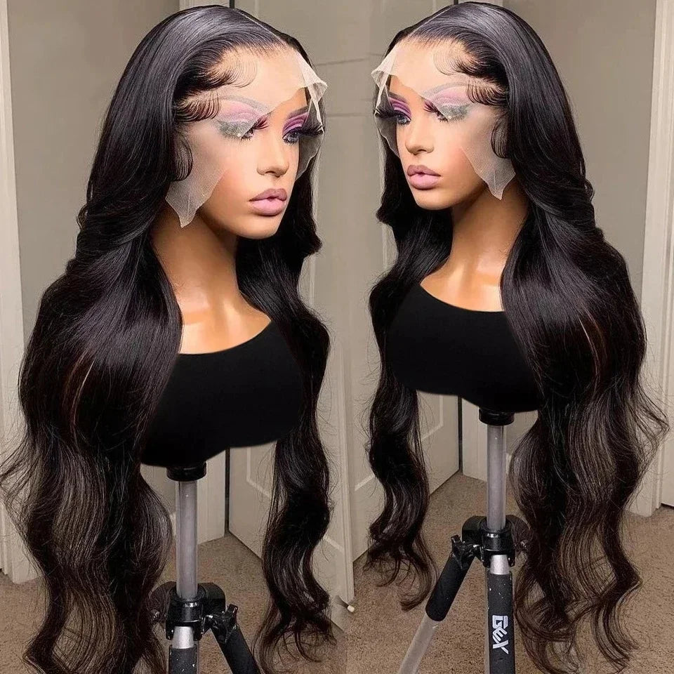 200 Density Body Wave 360 HD Transparent Lace Front Human Hair Wig 13x4 13x6 Lace Frontal Wigs Pre Plucked