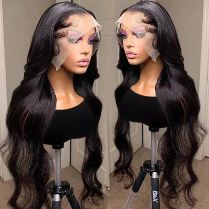 200 Density Body Wave 360 HD Transparent Lace Front Human Hair Wig 13x4 13x6 Lace Frontal Wigs Pre Plucked