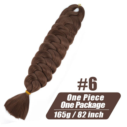 82 Inch Long Kanekalon Jumbo Braiding Hair Synthetic Braids Crochet Hair Extensions 165g Pre Stretched Braid