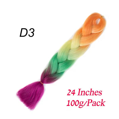 Synthetic Braiding Hair Pre Stretched Jumbo Braid Hair Extensions 24 inch  Kanekalon Hair For African Braids 100g