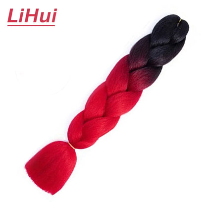 24 Inches Synthetic Braiding Hair Jumbo Braid Ombre Jumbo Hair Extension For Women DIY Hair Braids Purple Pink Yellow Gray