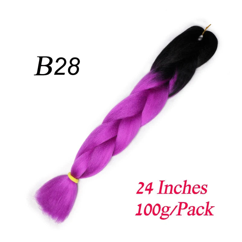 Synthetic Braiding Hair Pre Stretched Jumbo Braid Hair Extensions 24 inch  Kanekalon Hair For African Braids 100g