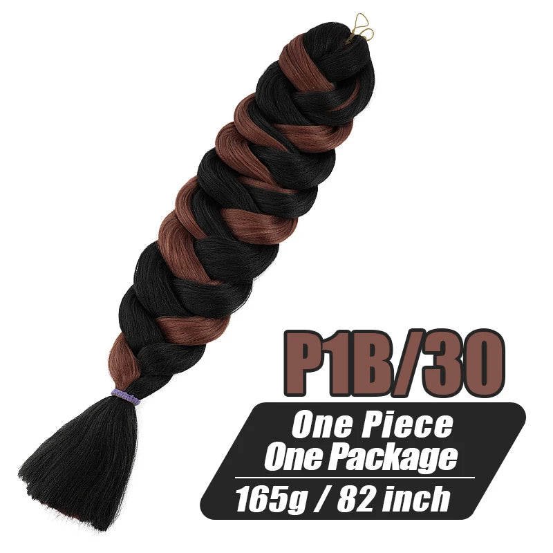 82 Inch Long Kanekalon Jumbo Braiding Hair Synthetic Braids Crochet Hair Extensions 165g Pre Stretched Braid