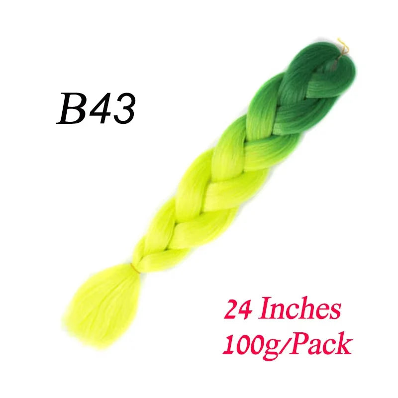 Synthetic Braiding Hair Pre Stretched Jumbo Braid Hair Extensions 24 inch  Kanekalon Hair For African Braids 100g