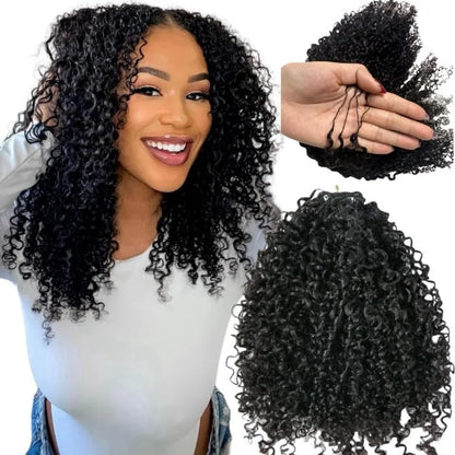 Kinky Curly Hair Pre-Separated Multi-Textured Afro Kinky Curly Feather Crochet Human Braiding Human Crochet Hair