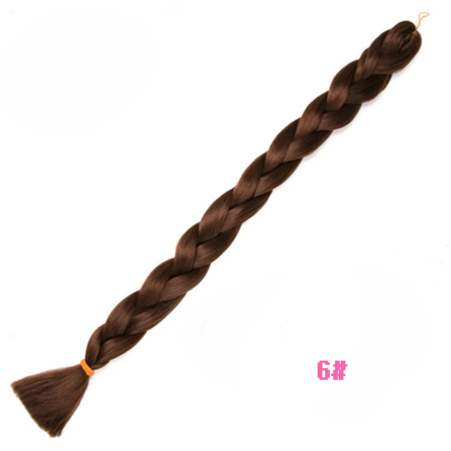 Braiding Hair One Piece Synthetic 82 Inch Heat Fiber Braid 165g/Piece Black Pure Color Jumbo Braid Hair Extensions