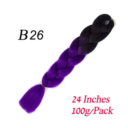 Synthetic Braiding Hair Pre Stretched Jumbo Braid Hair Extensions 24 inch  Kanekalon Hair For African Braids 100g