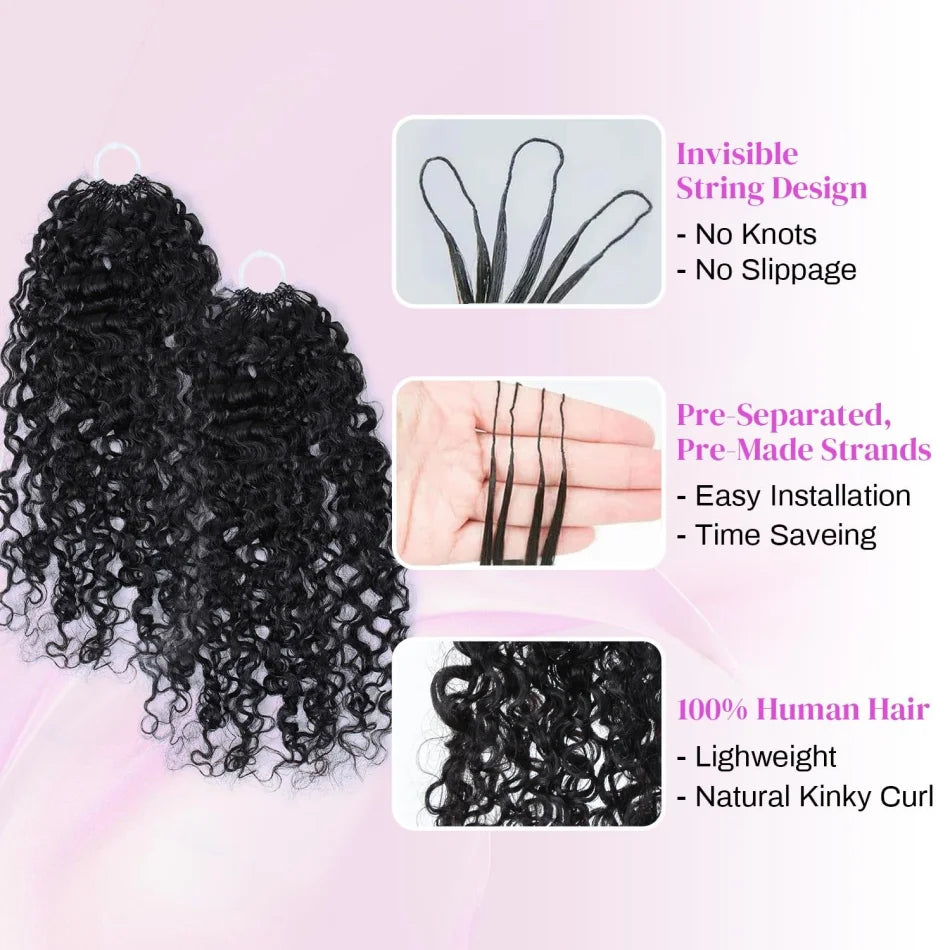Kinky Curly Hair Pre-Separated Multi-Textured Afro Kinky Curly Feather Crochet Human Braiding Human Crochet Hair