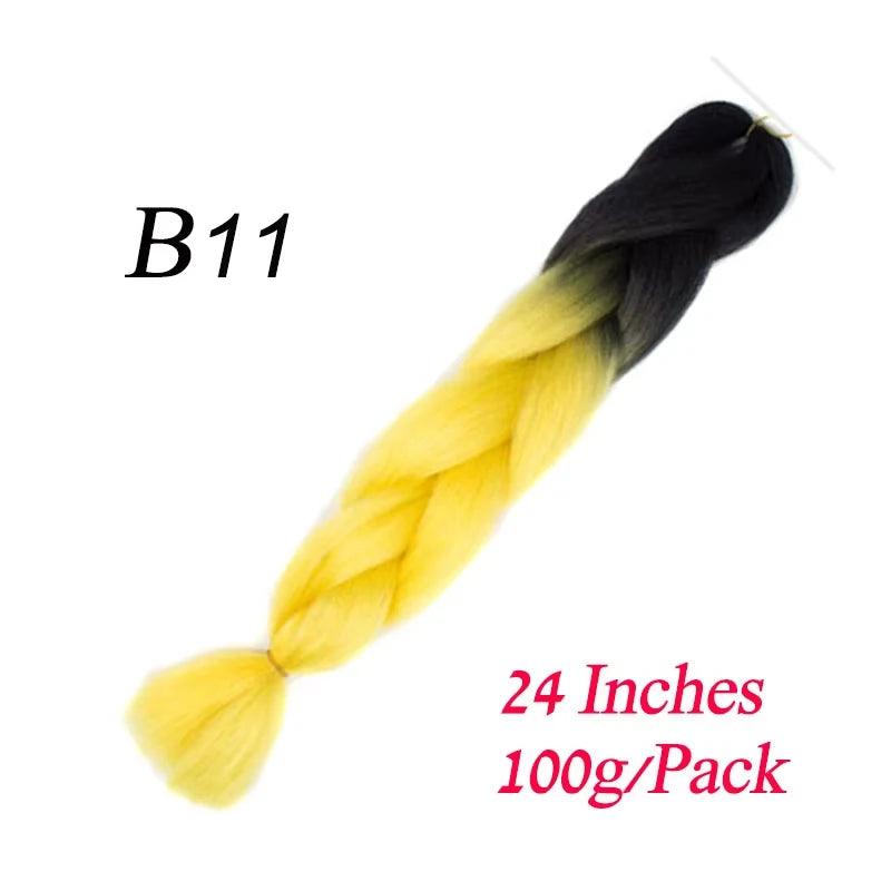 Synthetic Braiding Hair Pre Stretched Jumbo Braid Hair Extensions 24 inch  Kanekalon Hair For African Braids 100g
