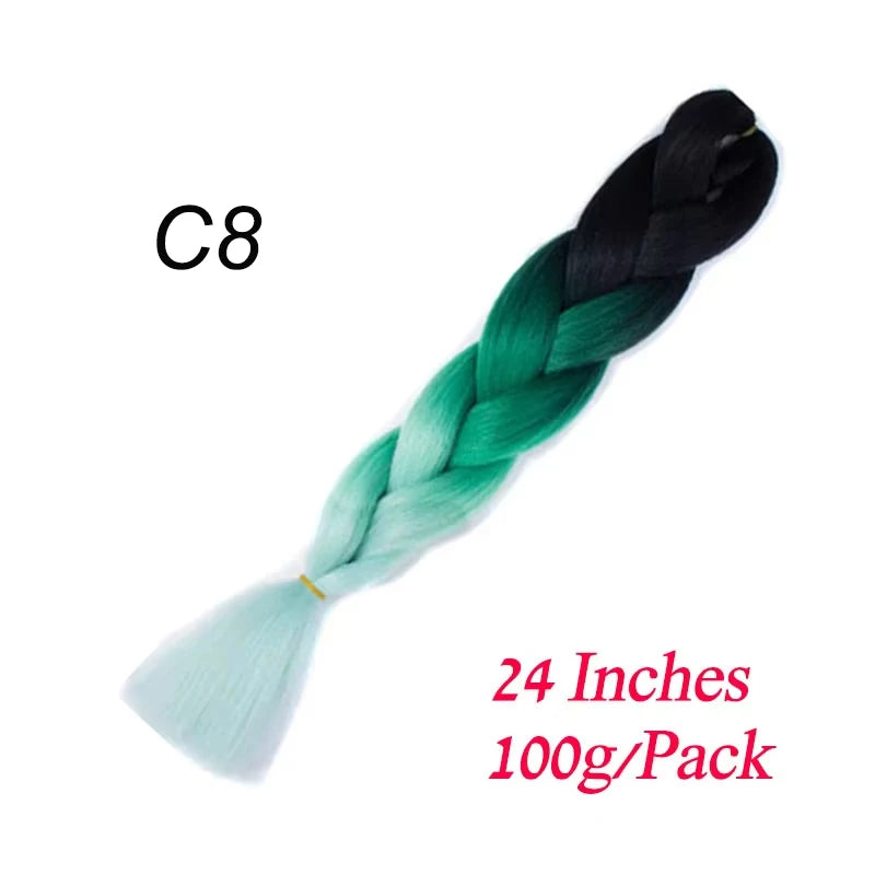 Synthetic Braiding Hair Pre Stretched Jumbo Braid Hair Extensions 24 inch  Kanekalon Hair For African Braids 100g