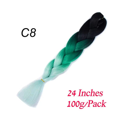 Synthetic Braiding Hair Pre Stretched Jumbo Braid Hair Extensions 24 inch  Kanekalon Hair For African Braids 100g