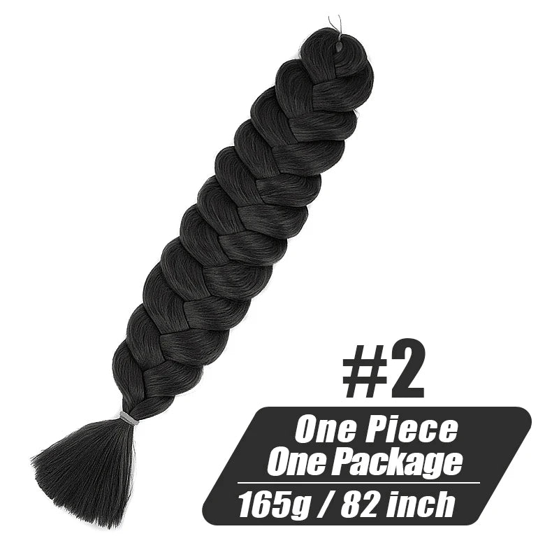 82 Inch Long Kanekalon Jumbo Braiding Hair Synthetic Braids Crochet Hair Extensions 165g Pre Stretched Braid