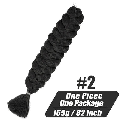 82 Inch Long Kanekalon Jumbo Braiding Hair Synthetic Braids Crochet Hair Extensions 165g Pre Stretched Braid