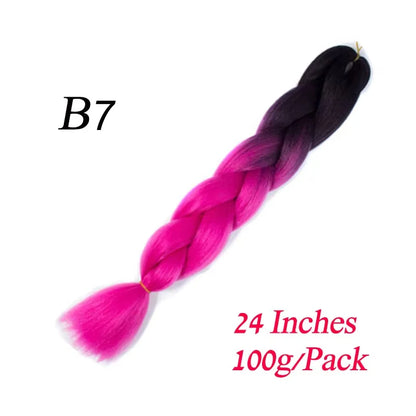 Synthetic Braiding Hair Pre Stretched Jumbo Braid Hair Extensions 24 inch  Kanekalon Hair For African Braids 100g