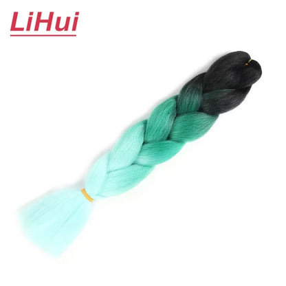 24 Inches Synthetic Braiding Hair Jumbo Braid Ombre Jumbo Hair Extension For Women DIY Hair Braids Purple Pink Yellow Gray