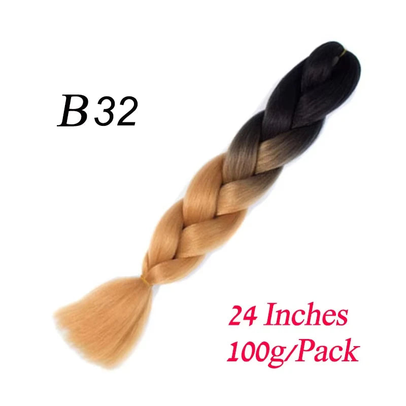 Synthetic Braiding Hair Pre Stretched Jumbo Braid Hair Extensions 24 inch  Kanekalon Hair For African Braids 100g