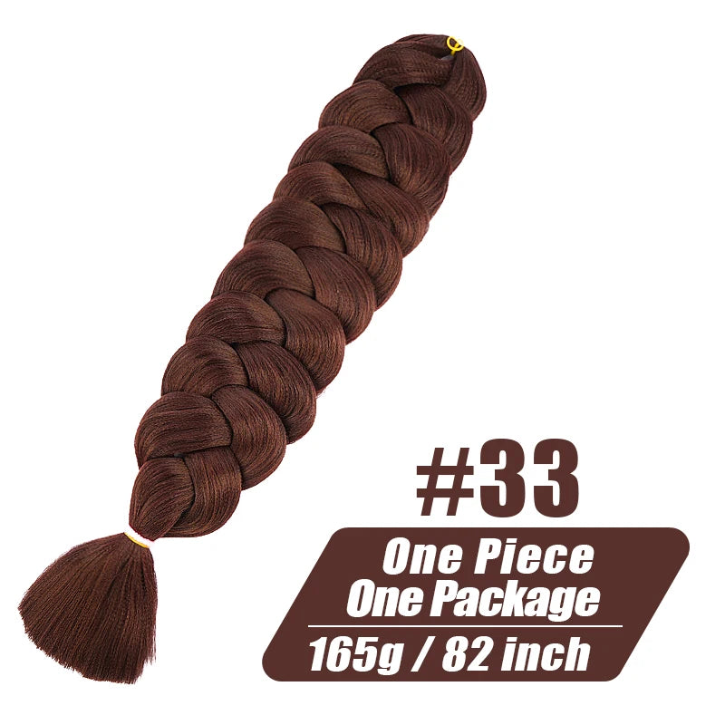 82 Inch Long Kanekalon Jumbo Braiding Hair Synthetic Braids Crochet Hair Extensions 165g Pre Stretched Braid
