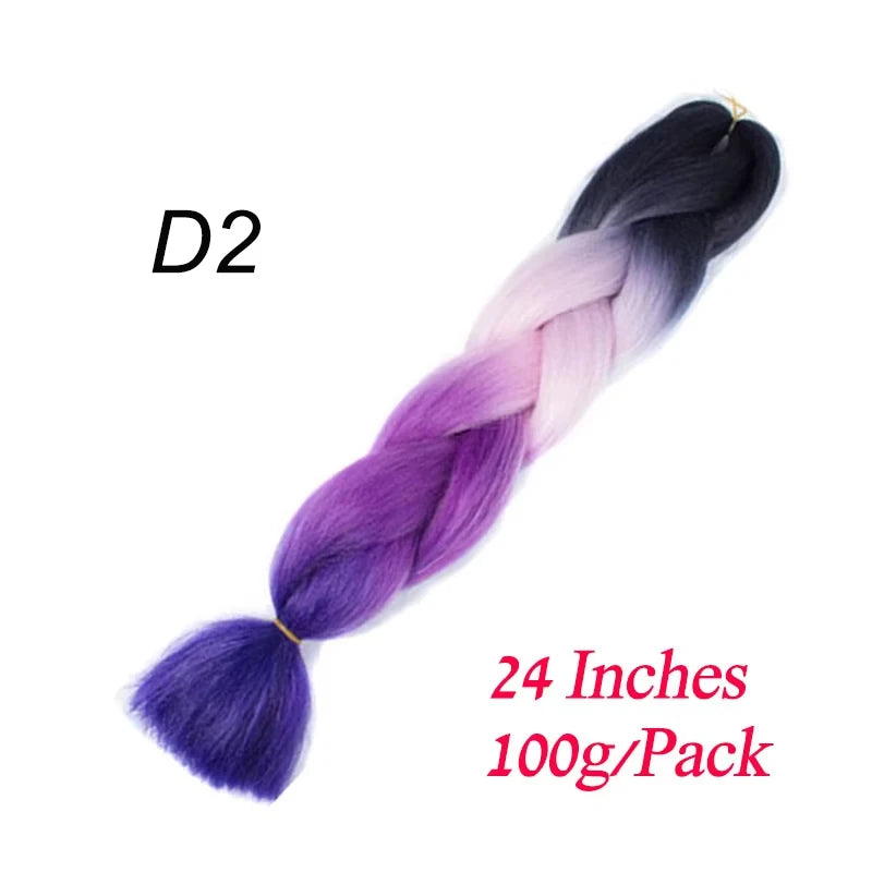 Synthetic Braiding Hair Pre Stretched Jumbo Braid Hair Extensions 24 inch  Kanekalon Hair For African Braids 100g