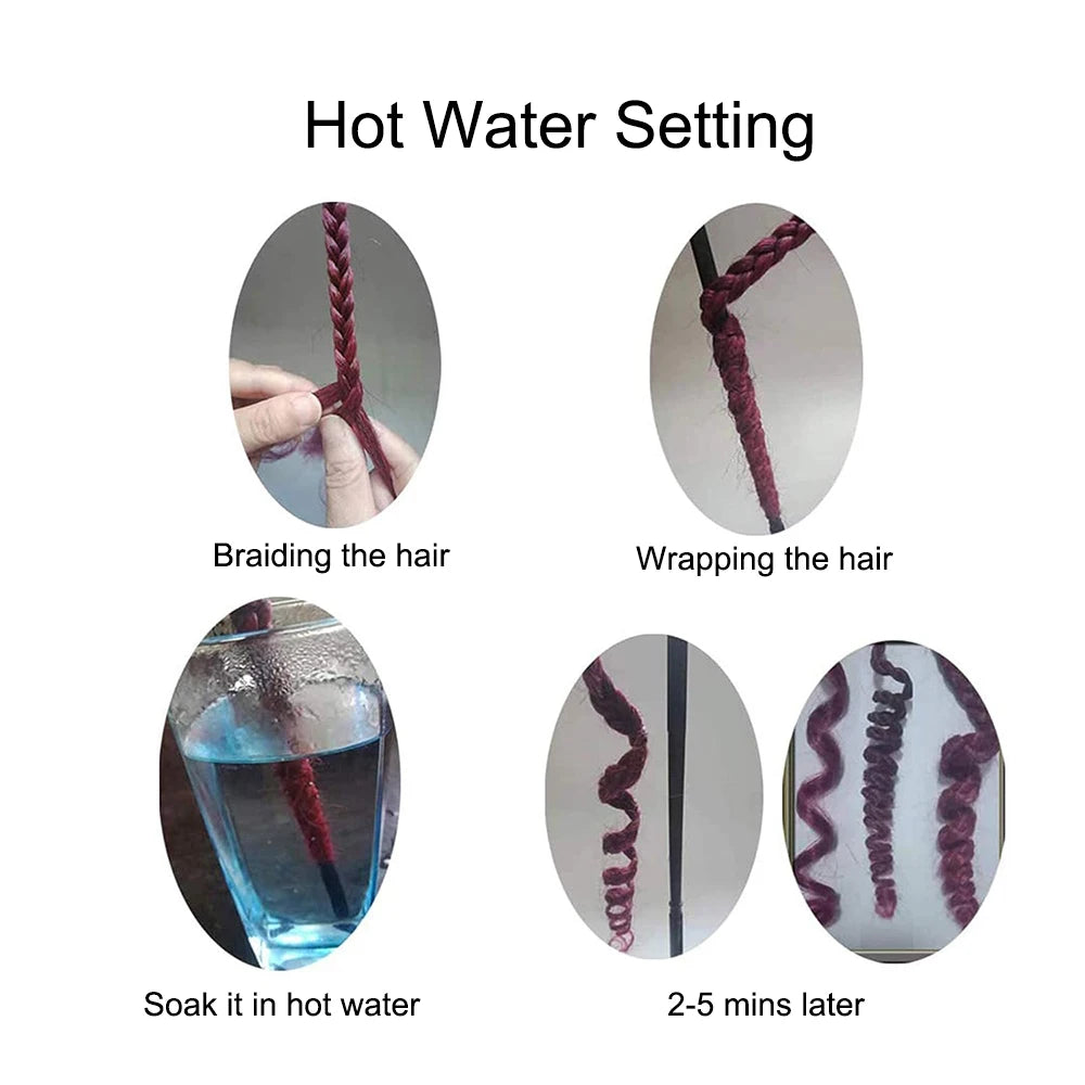 Braiding Hair Pre Stretched Hot Water Setting Black Braiding Hair 8 Packs Synthetic Xpression Pre-stretched Braids Hair Extension