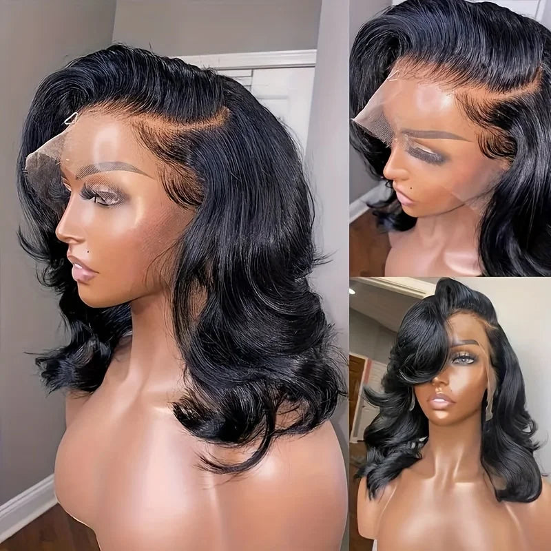 Loose Body Wave Bob Wigs 13x4 13x6 Lace Frontal Human Hair Wigs Pre-Plucked Body Wave Short Bob Wig 200% Density Brazilian Wigs