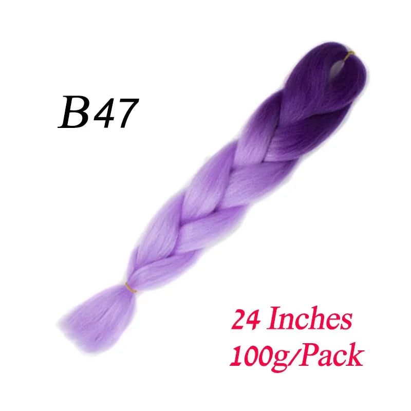 Synthetic Braiding Hair Pre Stretched Jumbo Braid Hair Extensions 24 inch  Kanekalon Hair For African Braids 100g